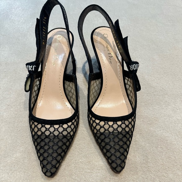 Dior Shoes - Dior Black Suede & Mesh J’Adior Slingback Sandals